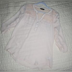 Women's Express light baby pink sheer top medium